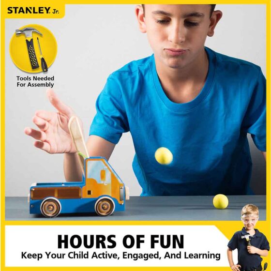 DIY Stanley® Jr. Wooden Catapult Truck Kit - 35 Pieces