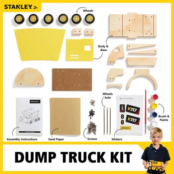 Stanly Jr. OK019-SY Recycling Truck Wood Building Kit, Small - Ages 5 Plus,  1 - Kroger