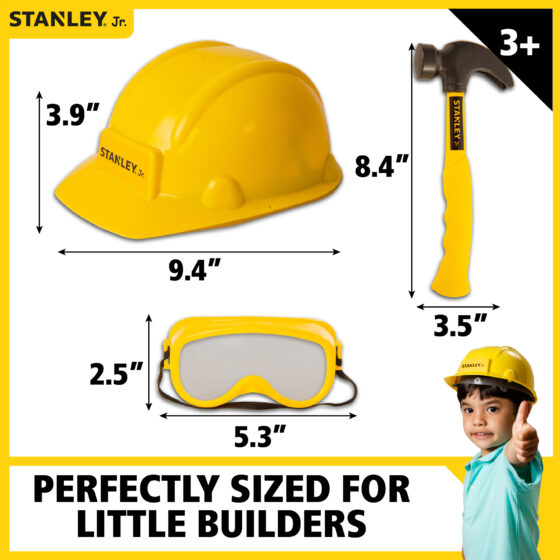 Stanley Jr. 5 Piece Tool Set with Hard Hat for Kids - Role-Play Toy Kit for  Ages 3+ in the Kids Play Toys department at