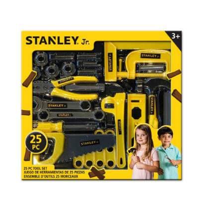 Stanley JR Mega Kinder 21 PC Werkzeug Box Set mit Akkus betrieben Bohrmaschine Spielzeug 