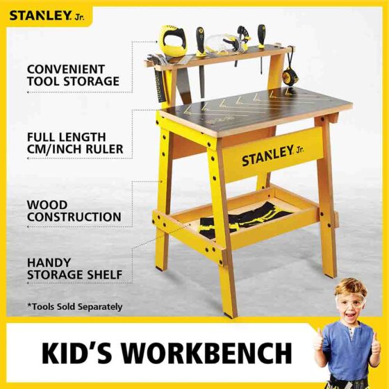 STANLEY Jr. Pretend Play Workbench & Power Drill & Toolset